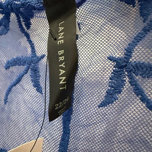 Lane Bryant - Blue Sheer Floral Kimono - Picture 3 of 6